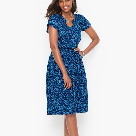 Talbots Dresses & Skirts - Blue dress with small floral print